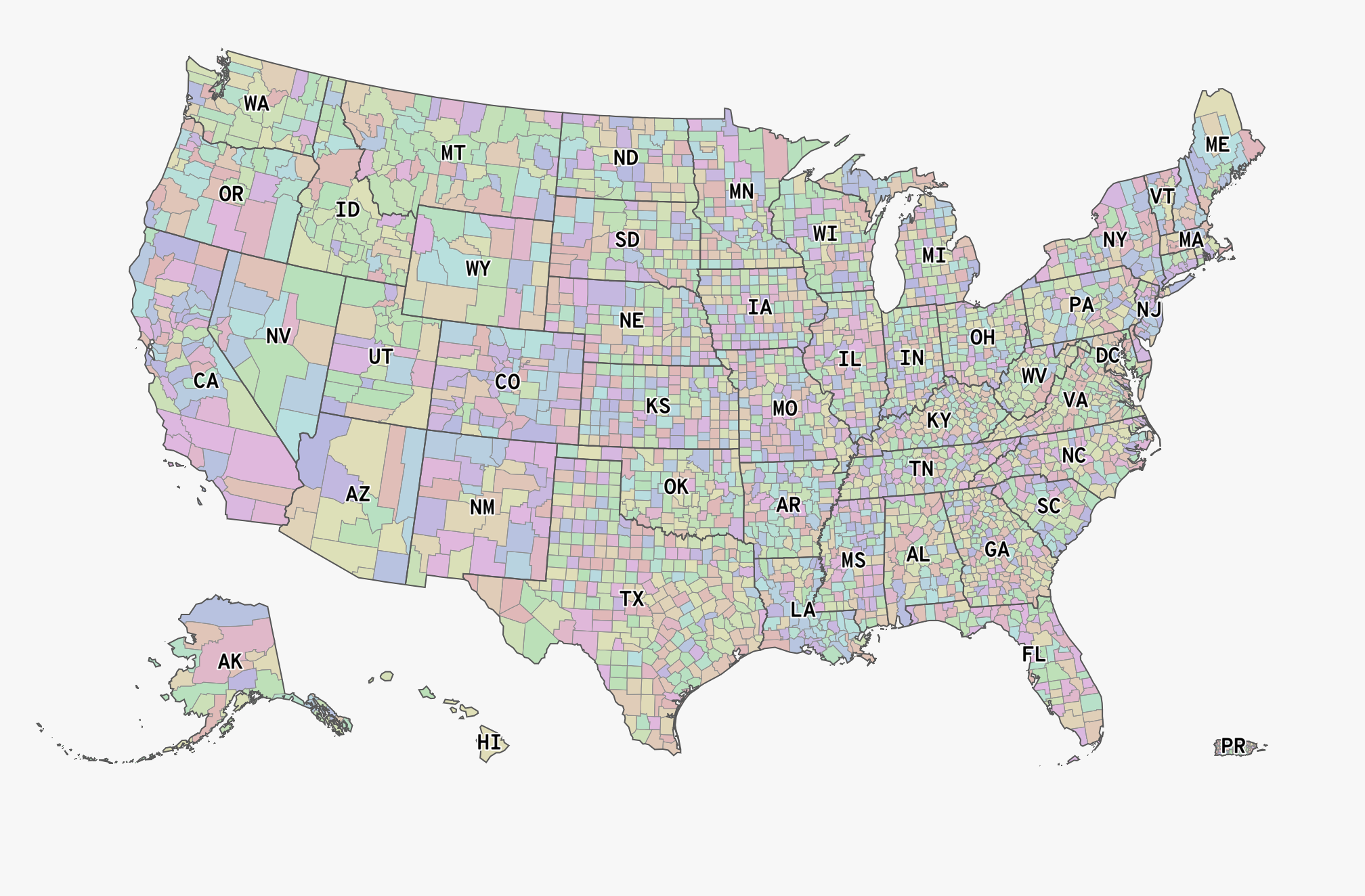 Map Of Us Including Puerto Rico Map Vector